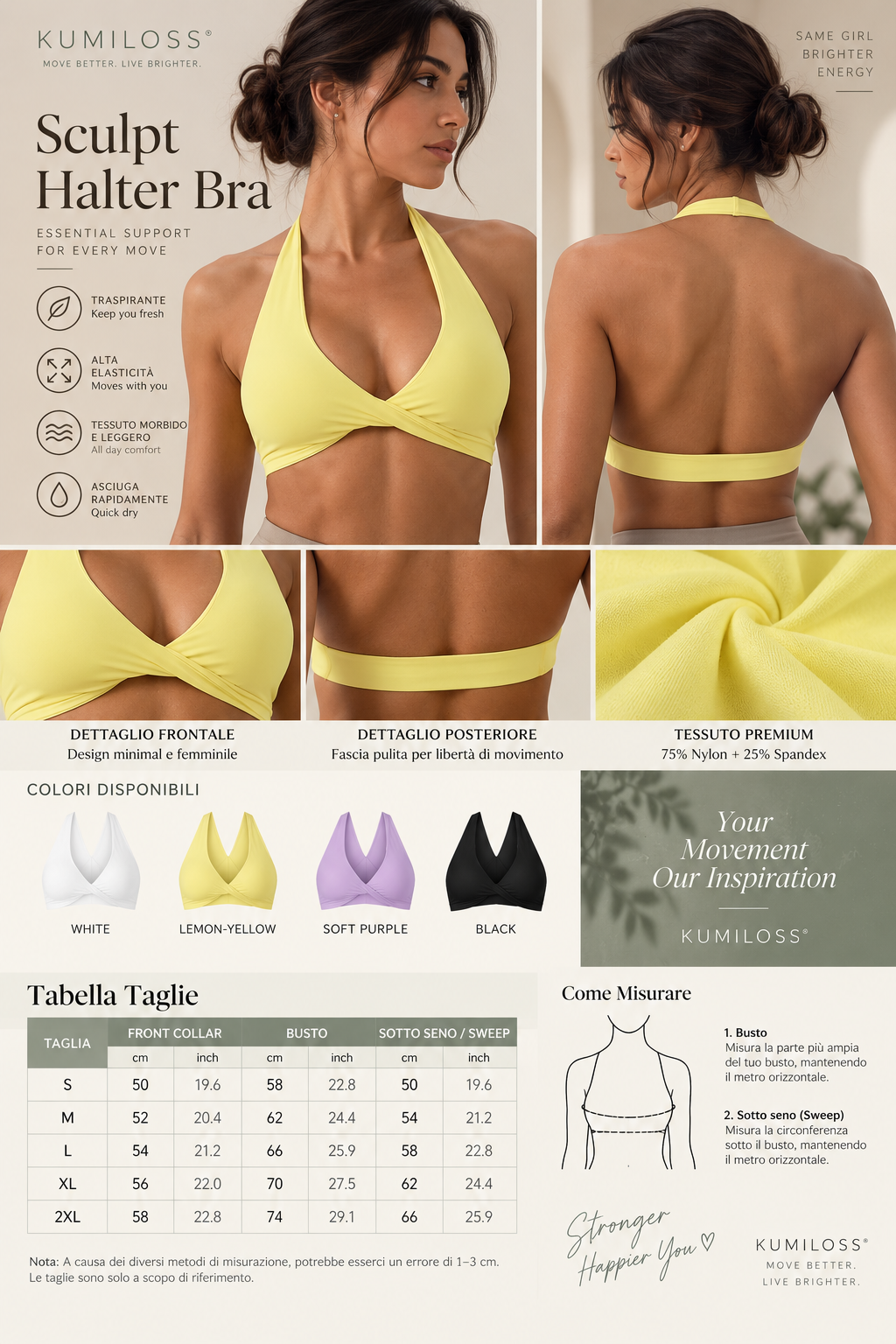 KUMILOSS Sculpt Halter Bra